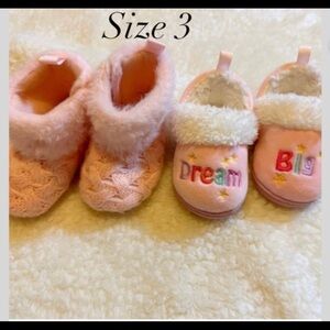 Cozy Pink Kids Slippers with Dream Embroidery